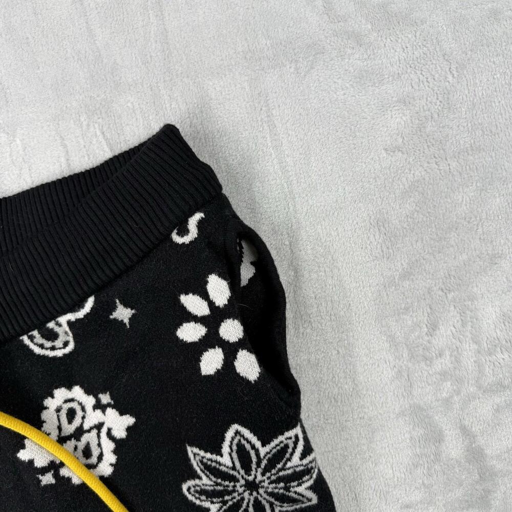 MNML Bandana Pattern Knit Sweatpants Straight Leg Paisley Streetwear Sz L Relax - Picture 9 of 9